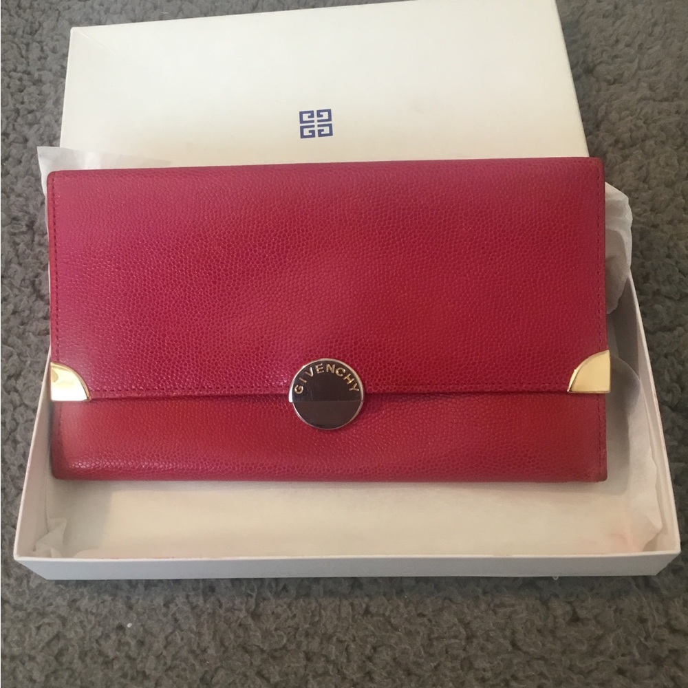 Vintage Givenchy Red Accordion Style Women's Wallet